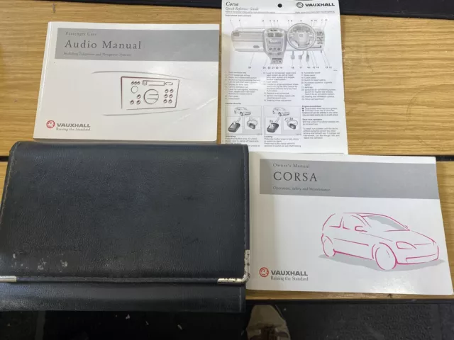 VAUXHALL CORSA OWNERS HANDBOOK MANUAL PACK AND WALLET Print 2001