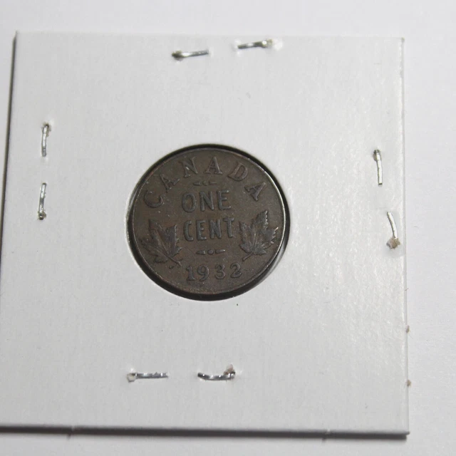 1932 Canada Penny 1 Cent King George V Coin (Grade Fine)