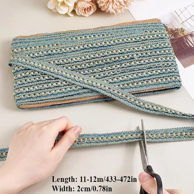 1 ROLL 11-12M Lace Fabric Ribbon Woven Braid Trim DIY Crafts Sewing ...
