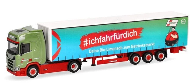 Camion SCANIA Avec Remorque Surbaissée HERPA 1/87 - Modèle SPIESS 5 Essieux - Neuf
