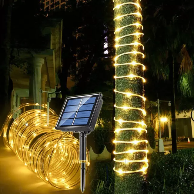 Solar Rope Light Waterproof IP65 39FT 100Leds Outdoor LED ‎Solar Outdoor Lights