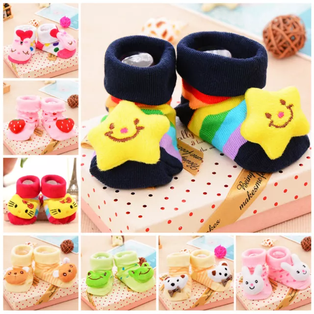 6 Pairs Baby Girls Boys Cute 3D Doll Socks Soft Non-slip Warm Daily Floor Sock 2