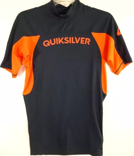 Quiksilver-Teens Short Sleeve Surfing Rash Guard Swim Shirt, Medium, Blue