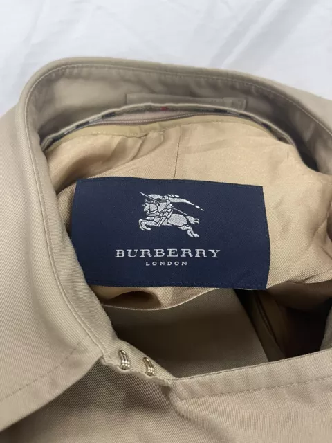 Burberry Double Breasted Trench Coat Jacket Size 44R Long Nova Check Plaid 3