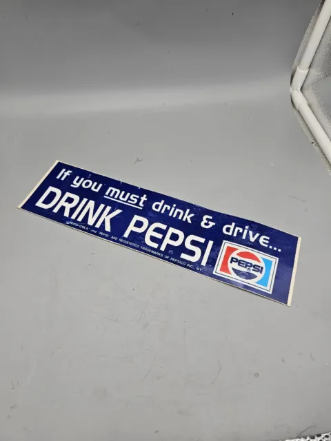 Pepsi Drink & Drive "Drink Pepsi" Sticker Decal 11" Car Bumper Advertisment 80s