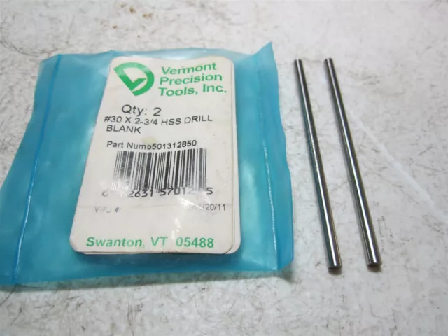 Vermont Precision Tools (501312850) #30 x 2-3/4" HSS Drill Blanks - Pack of 2