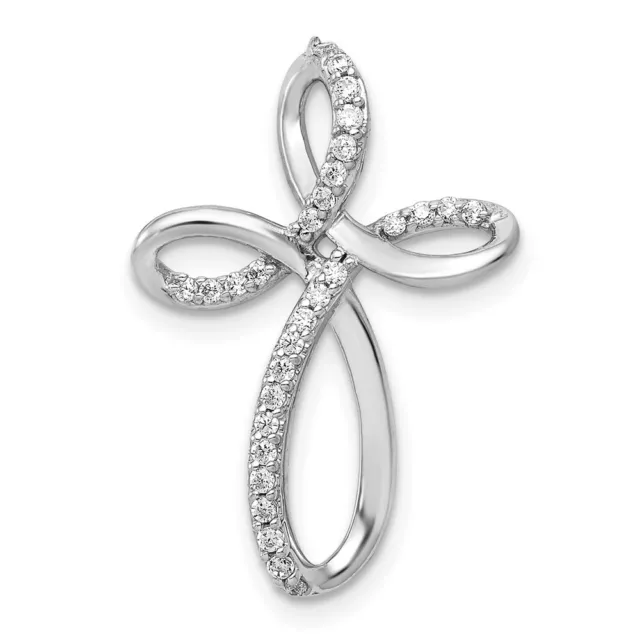 14k White Gold 1/6ctw Diamond Cross Slide Pendant PM5051-016-WA