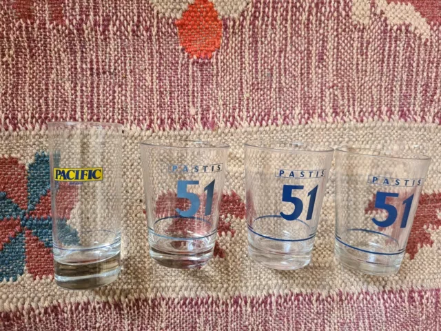 Lot 4 Verres Pastis 51 Pacific Ricard