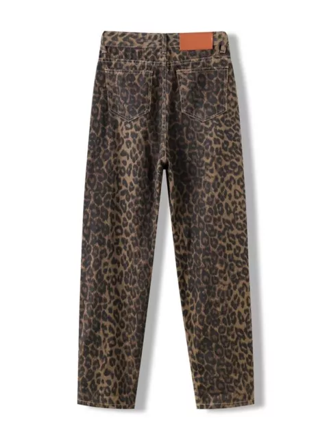 Pantaloni Jeans Vintage Leopardati a zampa Firmati Taglia S-M-L-XL 2