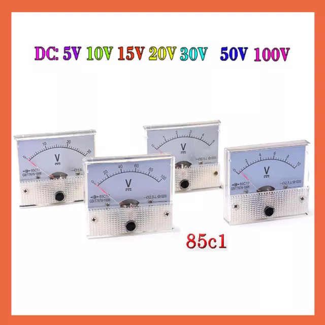 Voltmeter AC / DC Einbauinstrument Messinstrument Einbau Analog Panel Meter