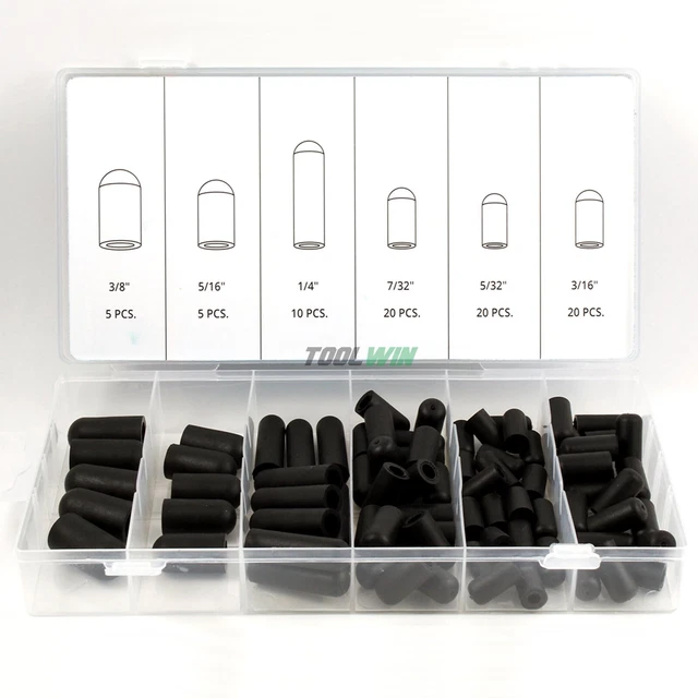 80 PC CARBURETOR & Vacuum Rubber Cap Assortment Set 5/32" 3/8" Auto