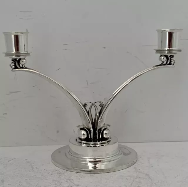 Gorgeous Sterling Georg Jensen # 278 Two Light Candelabra Candle Holder C. 1950