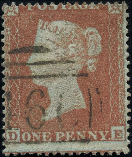 Great Britain Used VG 1p Scott #8 Wmk 18 Perf 16 1854-55 Queen Victoria Stamp