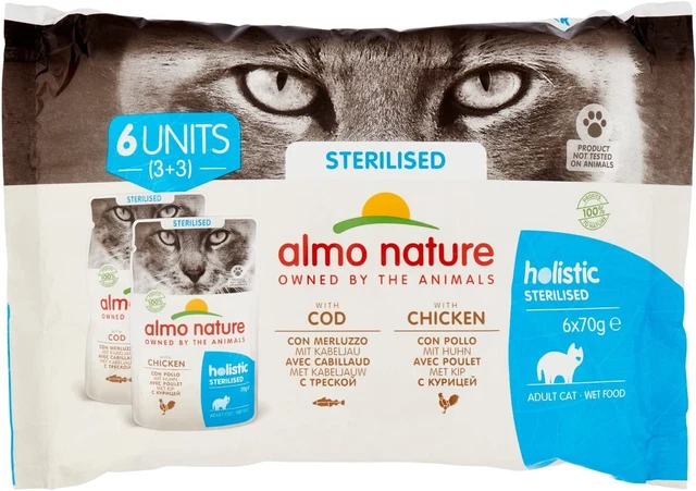 Almo Nature Holistic Sterilised Multipack Con Merluzzo & Con Pollo Cibo Umido Ga