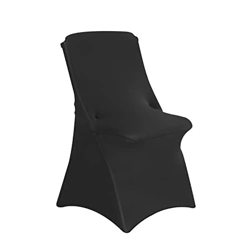 Black 20 Pieces Stretch Folding Spandex Chair Covers for Banquets, Weddings,