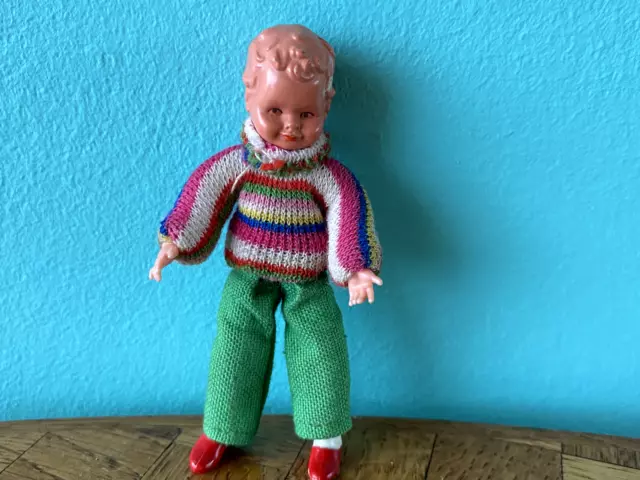 Junge Caco Biegepuppe  Puppenstube Puppenhaus 1:12 dollhouse  doll boy