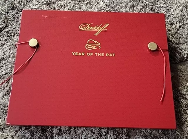 Davidoff Year of the Rat Empty Wooden Cigar Box 10x7.5x1.75 Red Lipstick