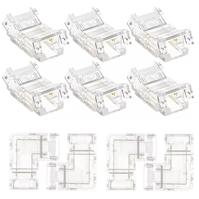 Juego de 10 Conectores LED Cob de 2  y 8 Mm para Tiras de Luces LED Co3060