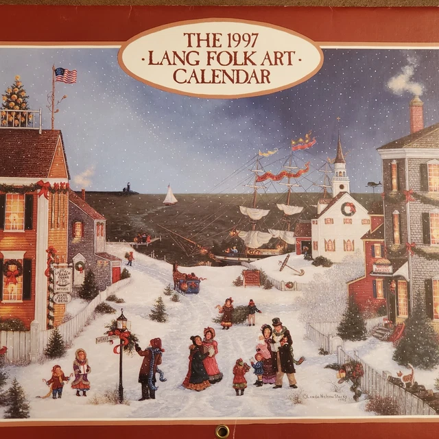 1997 LANG CALENDAR FOLK ART Linda Nelson Stocks Frameable Prints