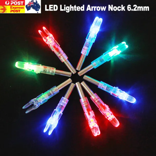 2/5/10 PC Lighted 6.2mm Arrow Nocks LED Glow Archery Bowstring Activated Hunting