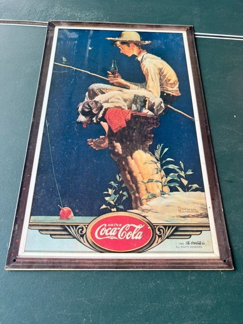 Coca-Cola Norman Rockwell replica poster- Painted metal