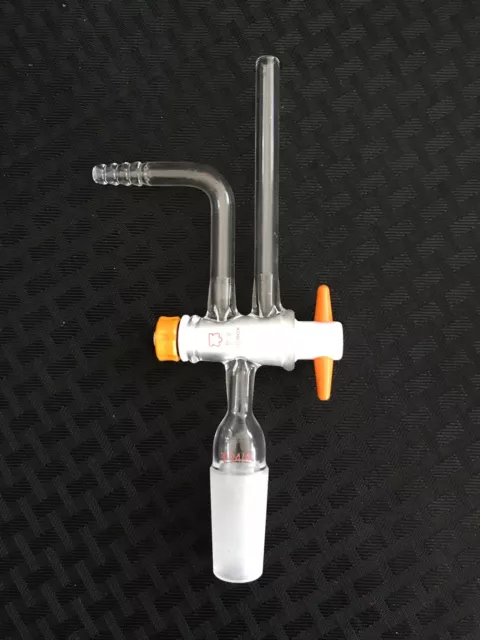 KONTES Glass 24/40 3-Way Flow Control Adapter w/ Diagonal 4mm PTFE Stopcock