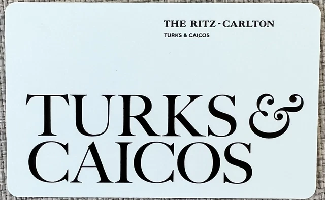 The Ritz Carlton Turks & Caicos Hotel Room Plastic Key Card - Collectible