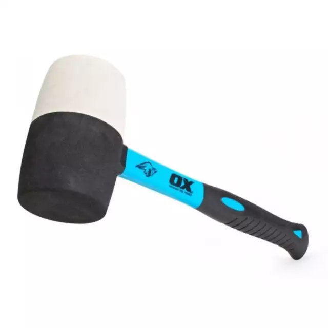 OX Combination Rubber Mallet White Non-Marking Hammer Face - White - Black