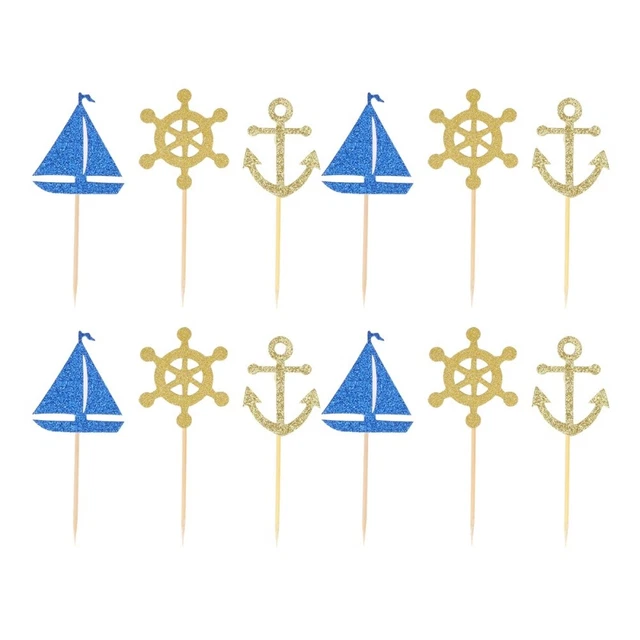 24 Pcs Topper Torte Stuzzichini Antipasti Bambino Pirata Inserisci La Carta
