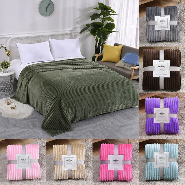 TEDDY FLEECE BEAR Blanket Large Fluffy Throw Over Bed Plush Soft Cozy