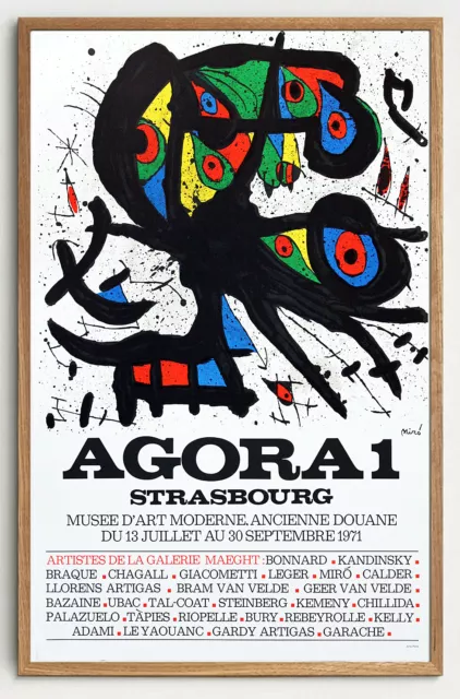 Orig. Joan Miro 'Agora 1 Strasbourg' Exposition Lithograph Plate Signed Miró COA