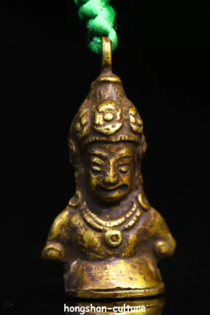 Ancien sceau de la statue de la déesse tibétaine Tara Guanyin Bouddha plaqué or 2