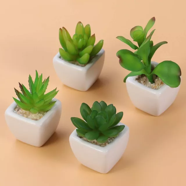 4 PCS Finta Pianta Grassa Succulenta Piante Decorative Artificiale Mini