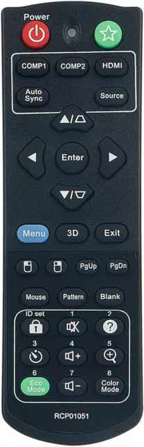 RCP01051 Neue Ersatz Fernbedienung passend für VIEWSONIC DLP Projektor VS15921
