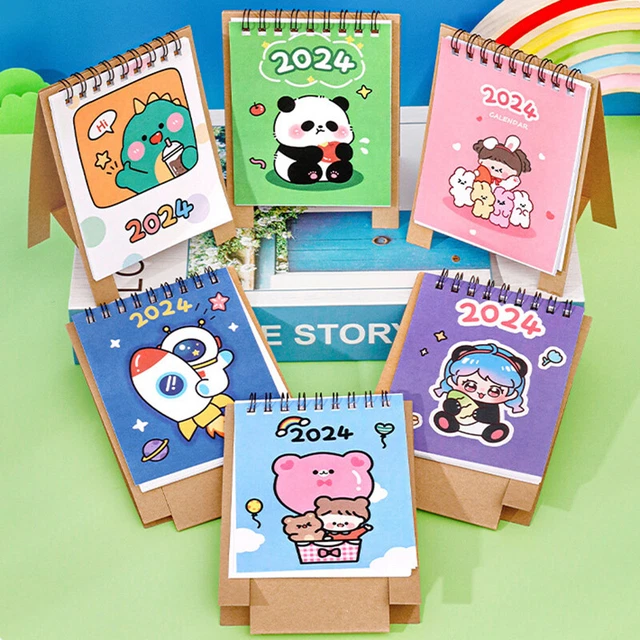 2024 CUTE CARTOON Desk Calendars Monthly Organizer Standing Flip Table ...