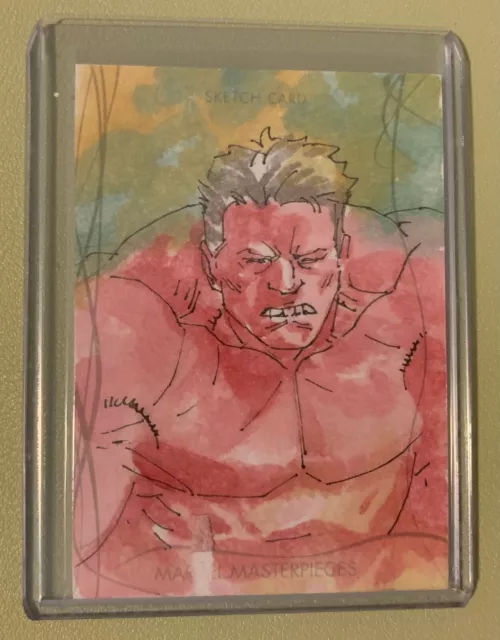 Red Hulk 2020 Ud Marvel Masterpieces Sketch By Felix Morales 2020