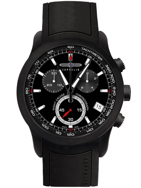 Zeppelin Night Cruise 7290-2 Orologi da uomo nero Cronografo
