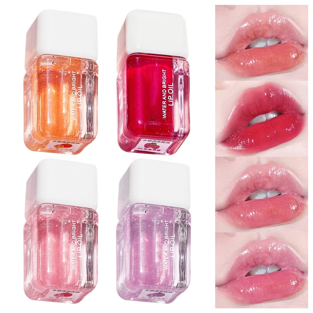 ❤ Gel labial hidratante vitamina E aceite transparente de rosa mosqueta goma cereza labio fresa
