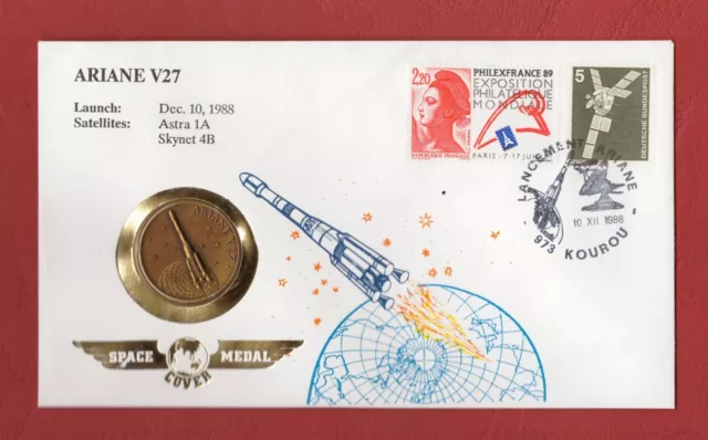 Ariane V 2 ** Numisbrief Brd Frankreich Mit Space Medal ** Wenig Exemplare !!!