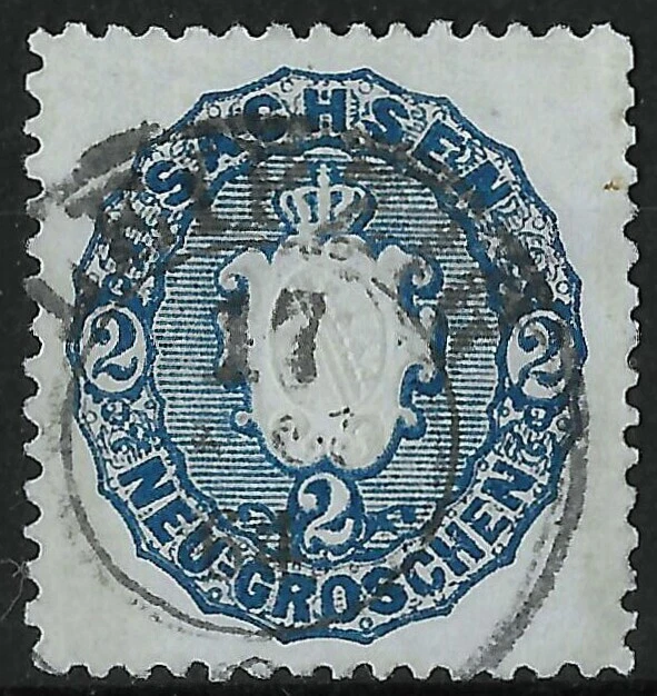 Sachsen 1863 . MiNr.17a . 2 Neugroschen . BPP geprüft . einwandfrei!
