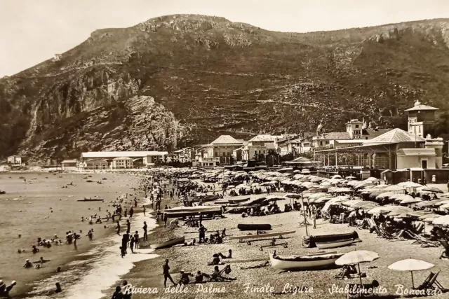 Cartolina - Riviera delle Palme - Finale Ligure - Stabilimento Boncardo - 1958