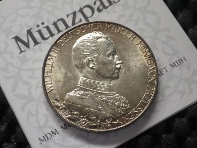 2 Mark 1913 Preußen 25. Jahrestag Thronbesteigung 900er Silber SS-VZ Kaiserreich