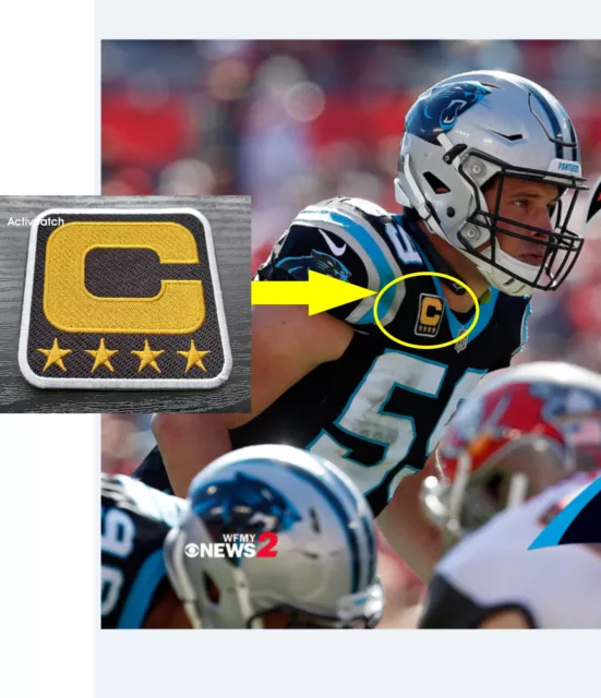 NFL Football Carolina Panthers Captain C Patch  Logo Patch sew on USA Sports