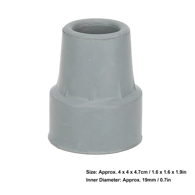 Juego de 10 piezas de punta de muleta de goma 0,7 pulgadas profesional antideslizante portátil gris