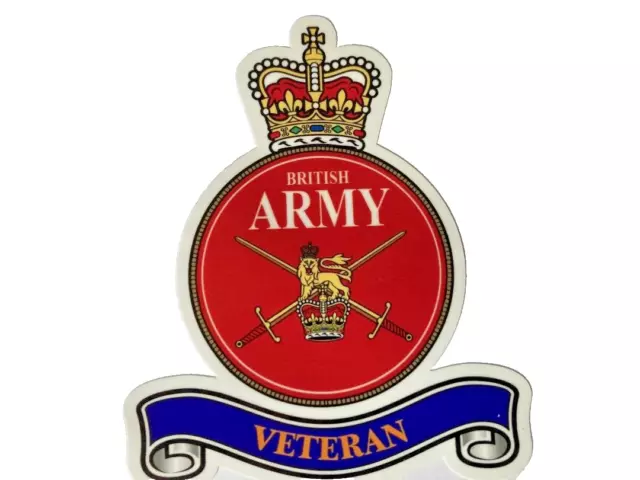 2x BRITISH ARMY VETERANS  EXTERNAL VINYL STICKERS  ANY TWO ARMED FORCES