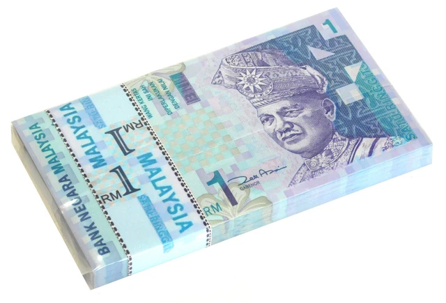 Malaysia 1 Ringgit Nd 2000 P 39 Unc Bundle Of (100 Pcs)
