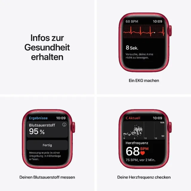 Apple Watch Series 7 41mm RED GPS WiFi Aluminium Gehäuse HervorragendRefurbished 3