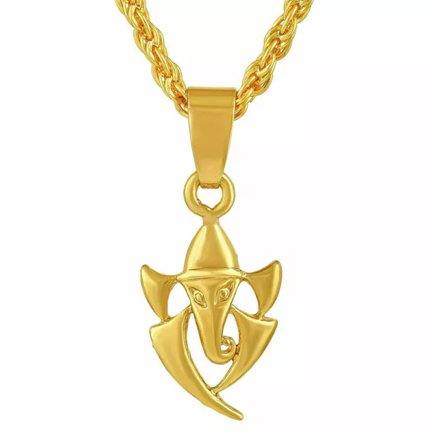 Indian Traditional Gold Plated Vighnharta Ganesh Chain Pendant For Men and Women