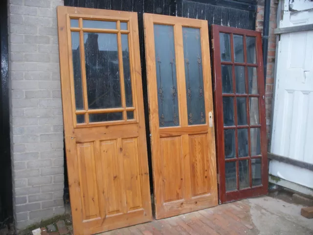 Reclaimed glazed pine doors. 6 available, various styles