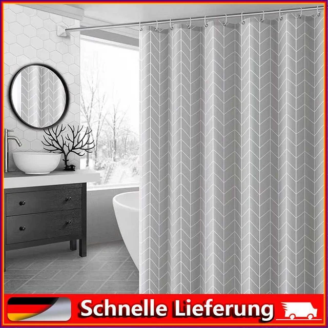 180 x 200 cm, cortina impermeable, cortina de ducha para dormitorio (rejilla gris)